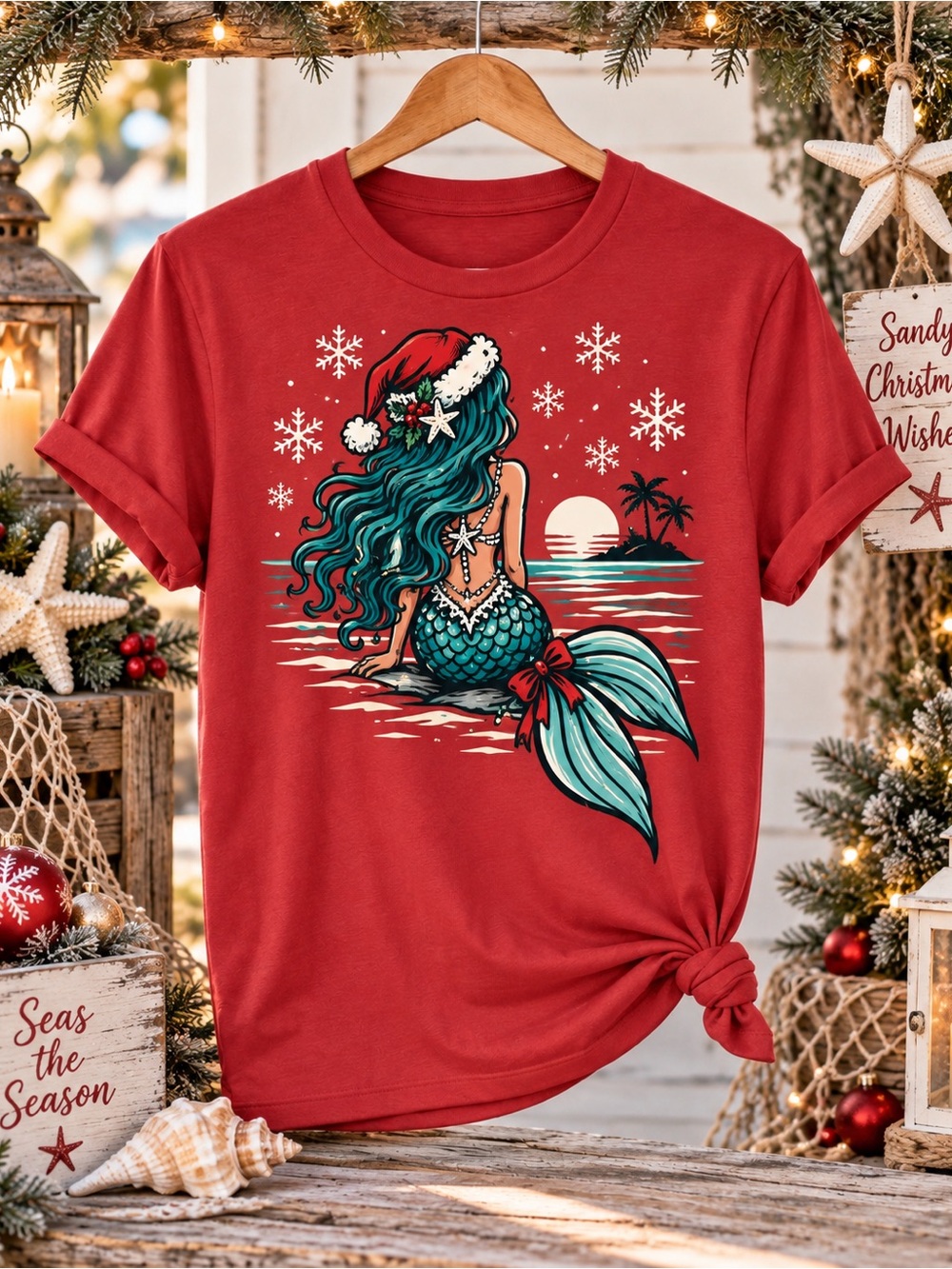 Christmas Mermaid Shirt, Mermaid T-Shirt by RELUGO365